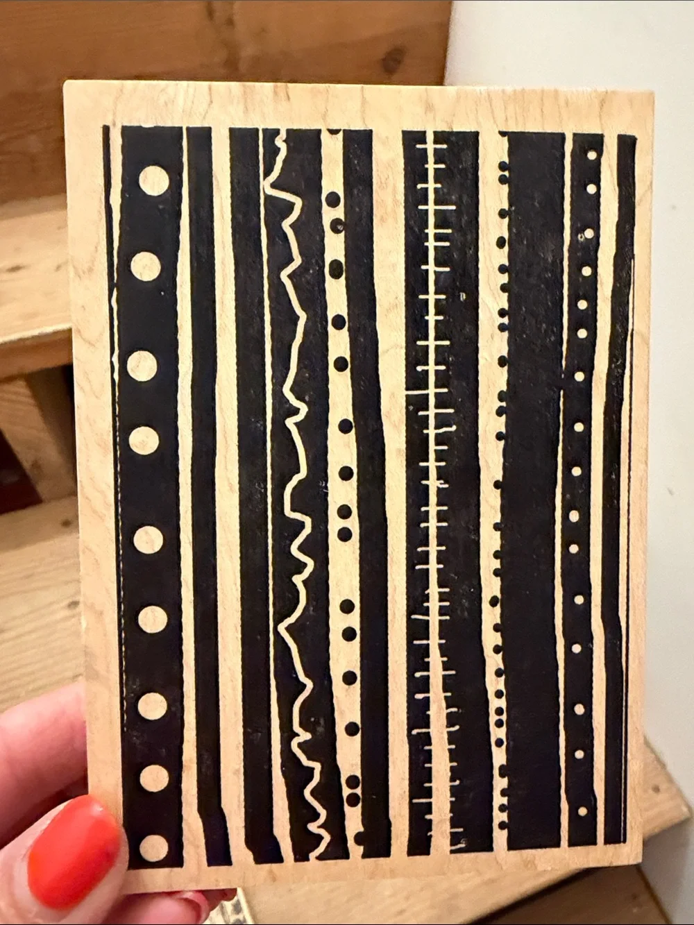 3 large background wood mounted Rubber Stamps